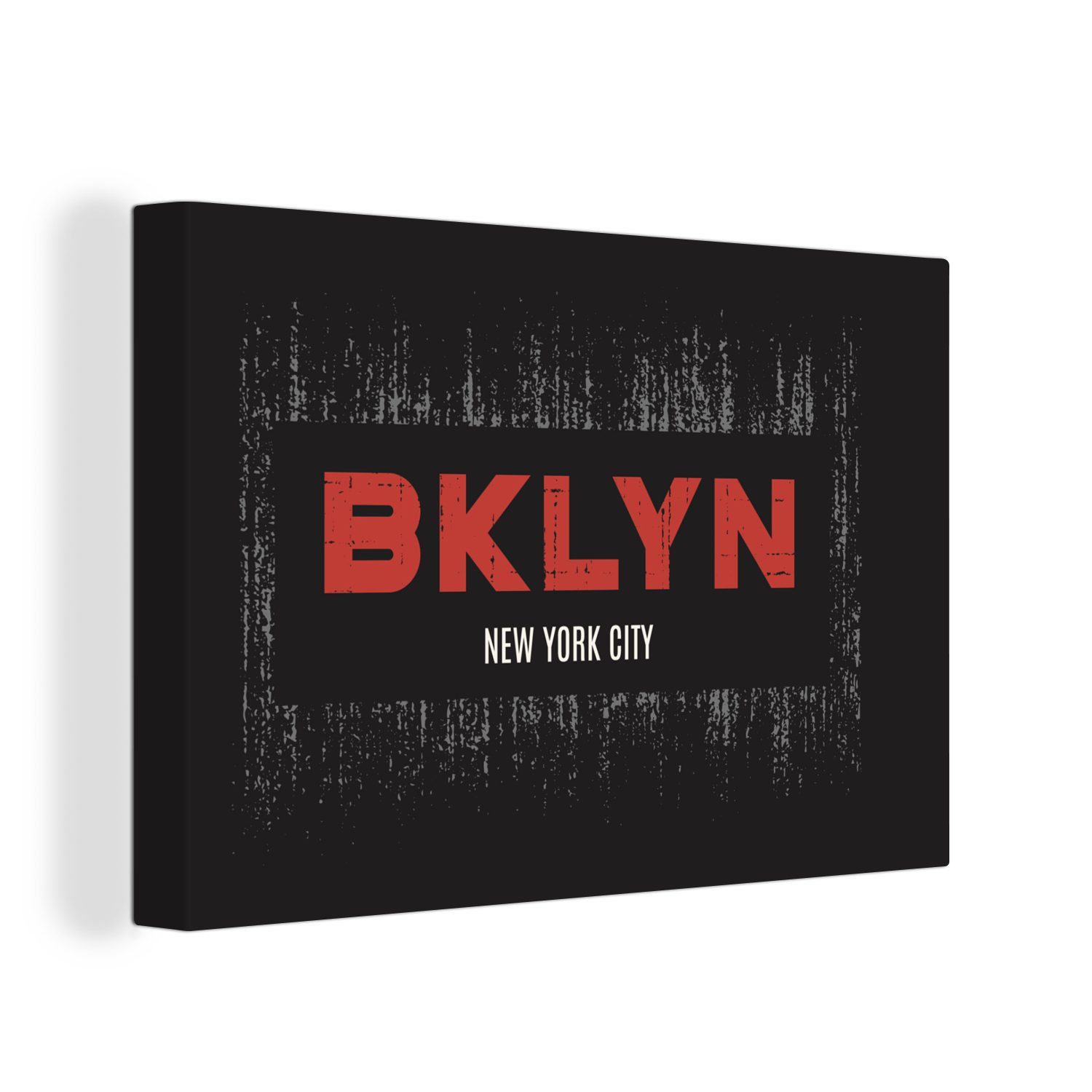 Wandbild Brooklyn Leinwandbild 30x20 Aufhängefertig, OneMillionCanvasses® (1 New - York Wanddeko, Schwarz, St), Leinwandbilder, - cm