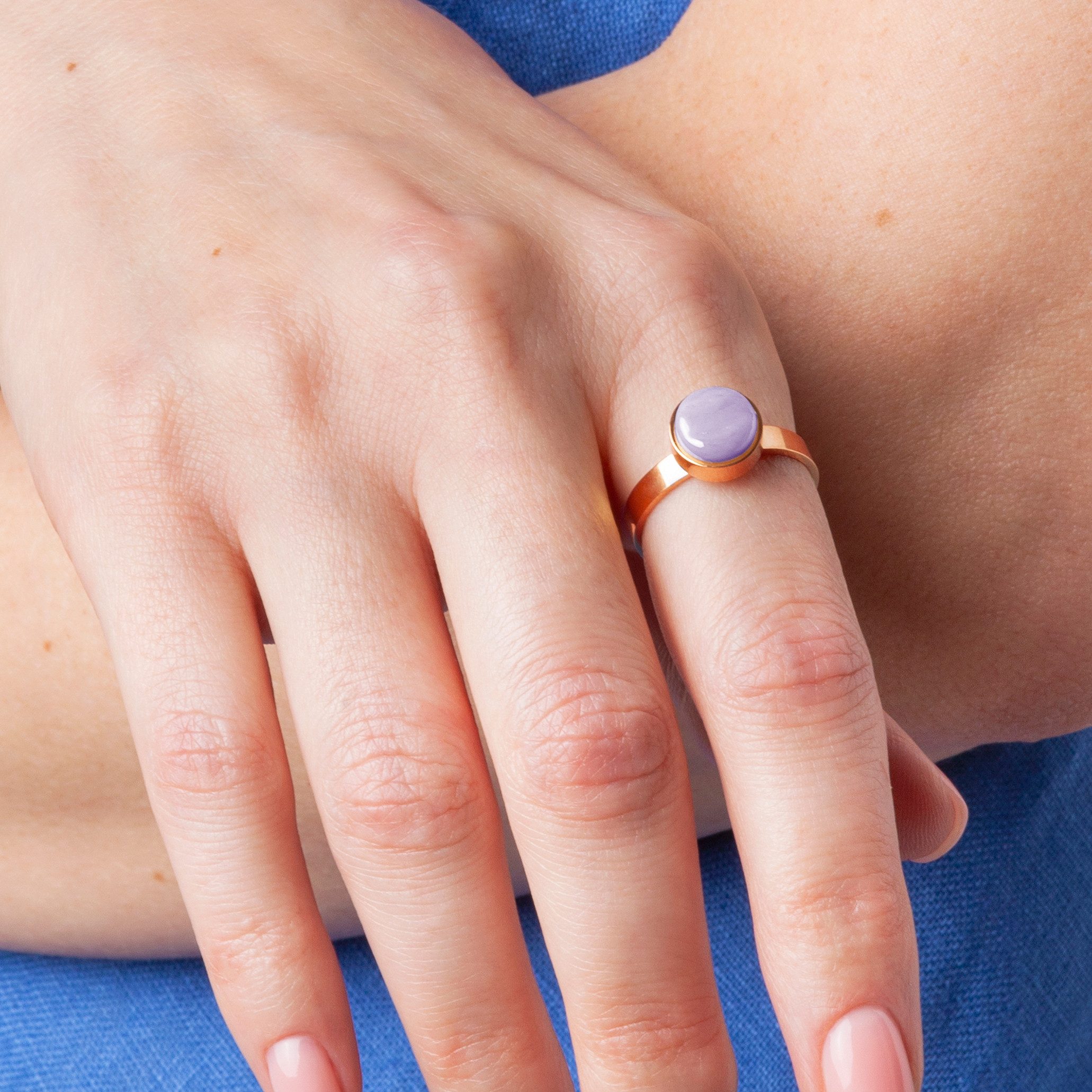 ALEXASCHA Fingerring Verstellbarer Ring mit Stein • 8mm