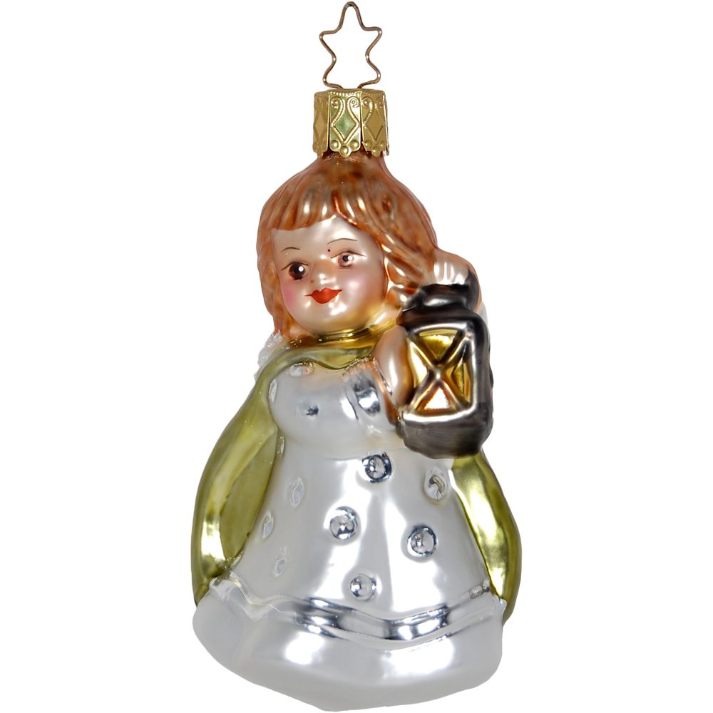 INGE-GLAS® handbemalt Engel Christbaumschmuck mit (1-tlg), mundgeblasen, Laterne