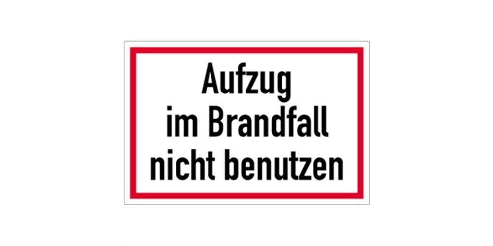 Thumbnail - König Werbeanlagen Hinweisschild Aufzug im Brandfall nicht benutzen, Textschild