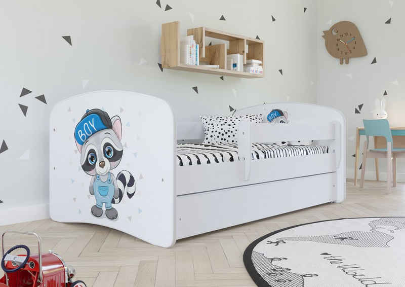 Bjird Kinderbett Babydream 180x80 cm 160x80 cm 140x70 cm (optional mit Matratze, mit Schublade Rausfallschutz und Lattenrost), verschieden Farben und Вариантыn für Mädchen und Jungen