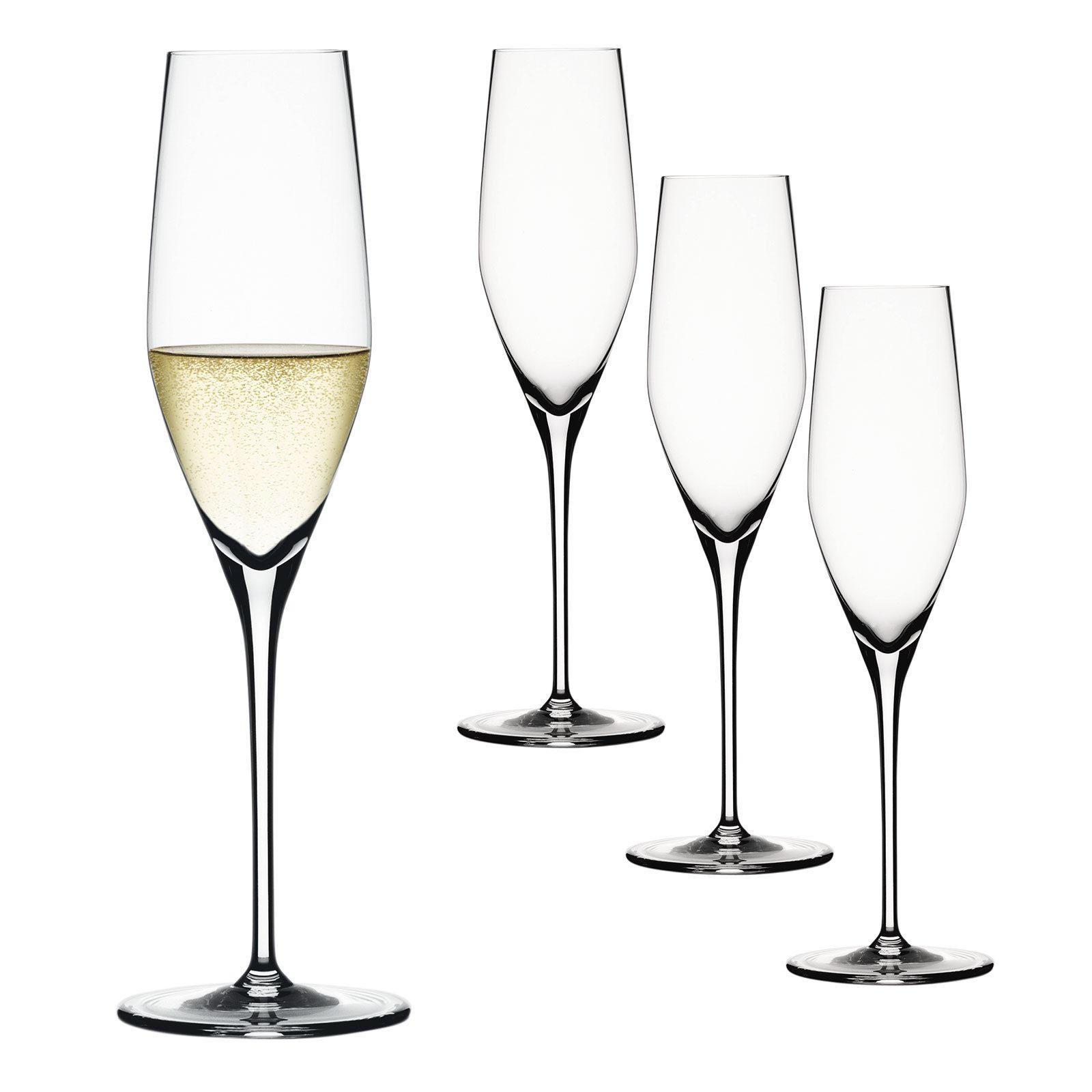 SPIEGELAU Glas Authentis Champagner Flöte, 4-tlg., Kristallglas