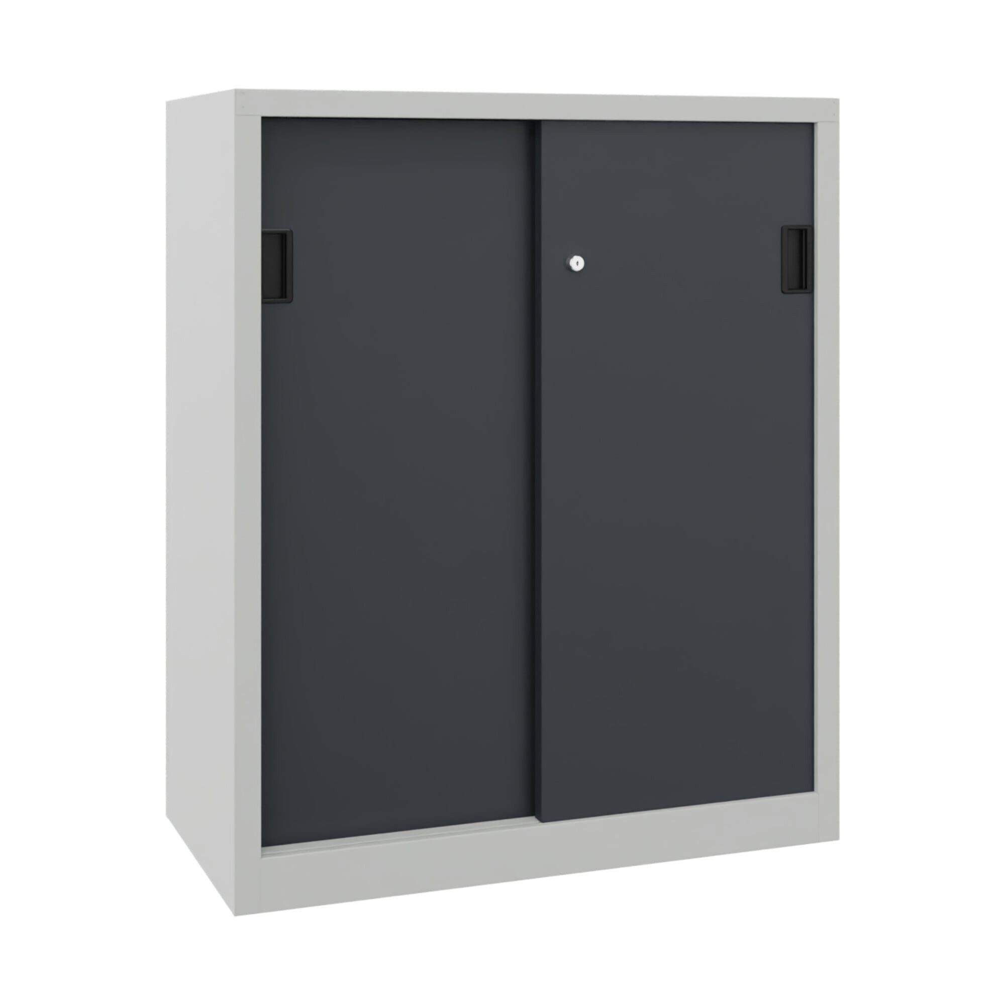 Pavoy Schiebetürenschrank Pavoy Schiebetürenschrank, 1200x1000x400 mm, 2 Böden gepulvert, RAL 70