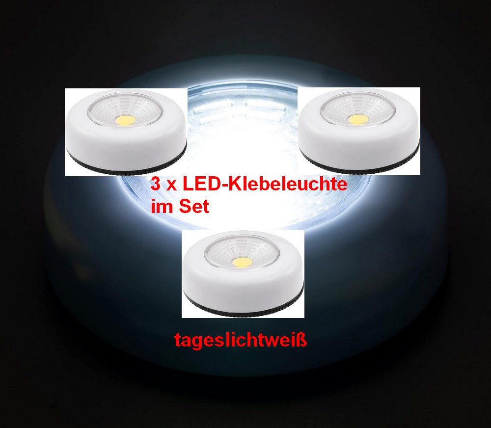 DIW LED Deckenspot LED-Leuchtmittel 3er Set LED Klebeleuchte LK1 70x70x24mm günstig online kaufen