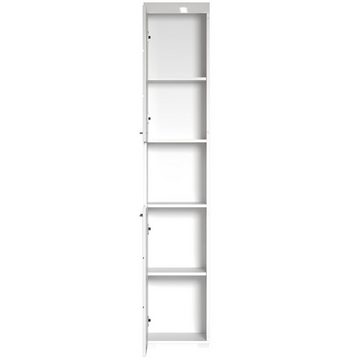 trendteam Hochschrank Amanda Badhochschrank Standschrank Badezimmerschrank Weiß 37x190x31cm