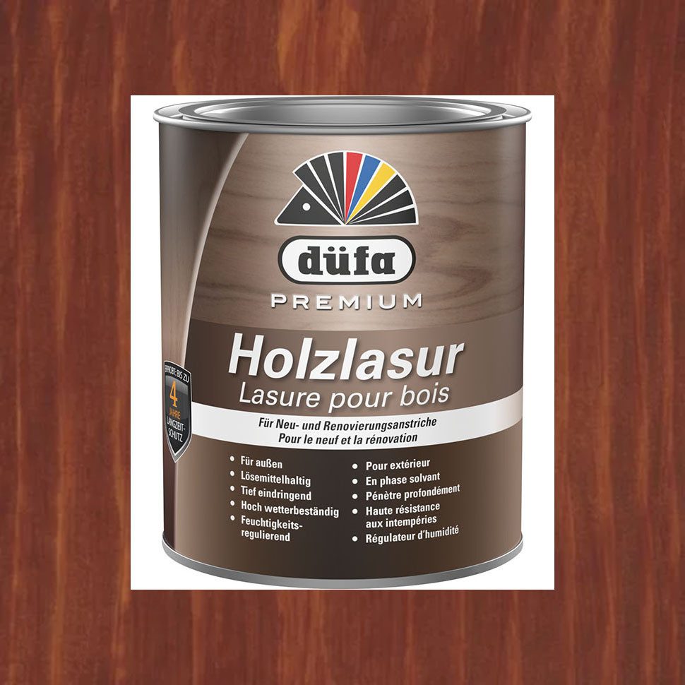 düfa Holzschutzlasur PREMIUM Holzlasur 750 ml/2,5l Holzbeschichtung Schutzanstrich, hochwertige, offenporige Dünnschichtlasur für außen