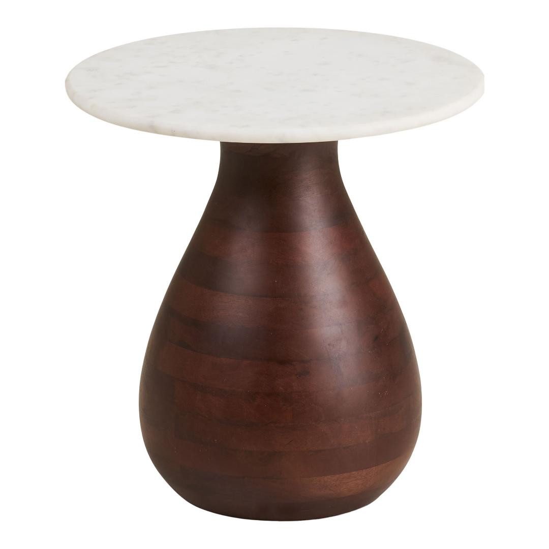 House Nordic Couchtisch Klara Eckbord Ø40cm weiß, dunkelbraun.