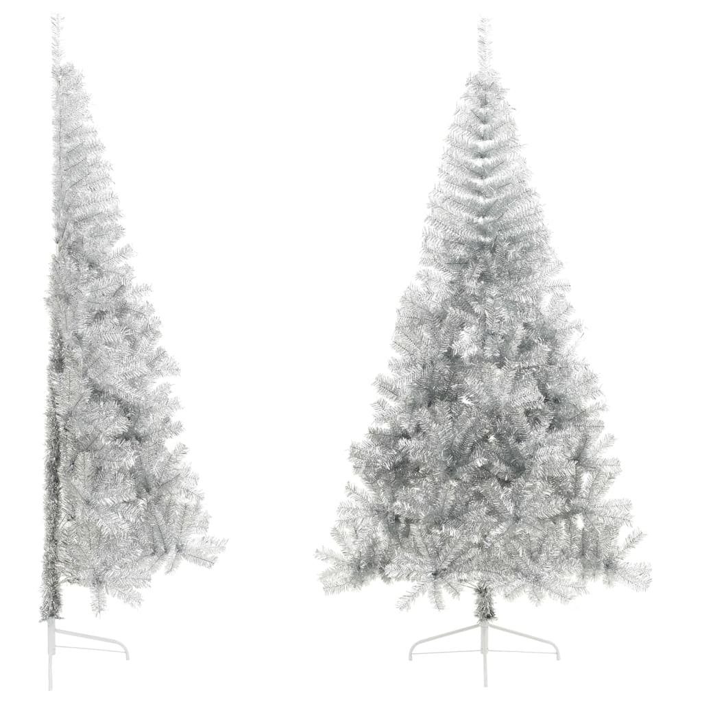 furnicato Künstlicher Weihnachtsbaum mit Ständer Silber 210 cm PET