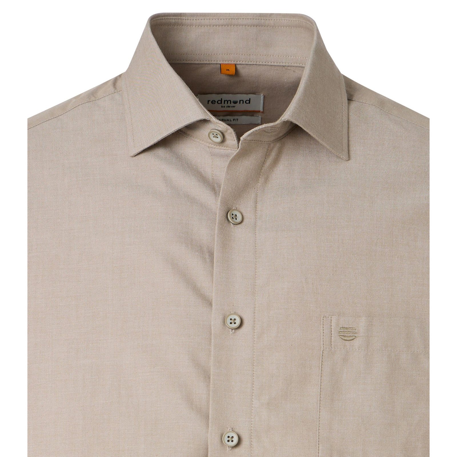 Redmond Langarmhemd Redmond Übergrößen Langarmhemd beige melange – Bild 2 von 3