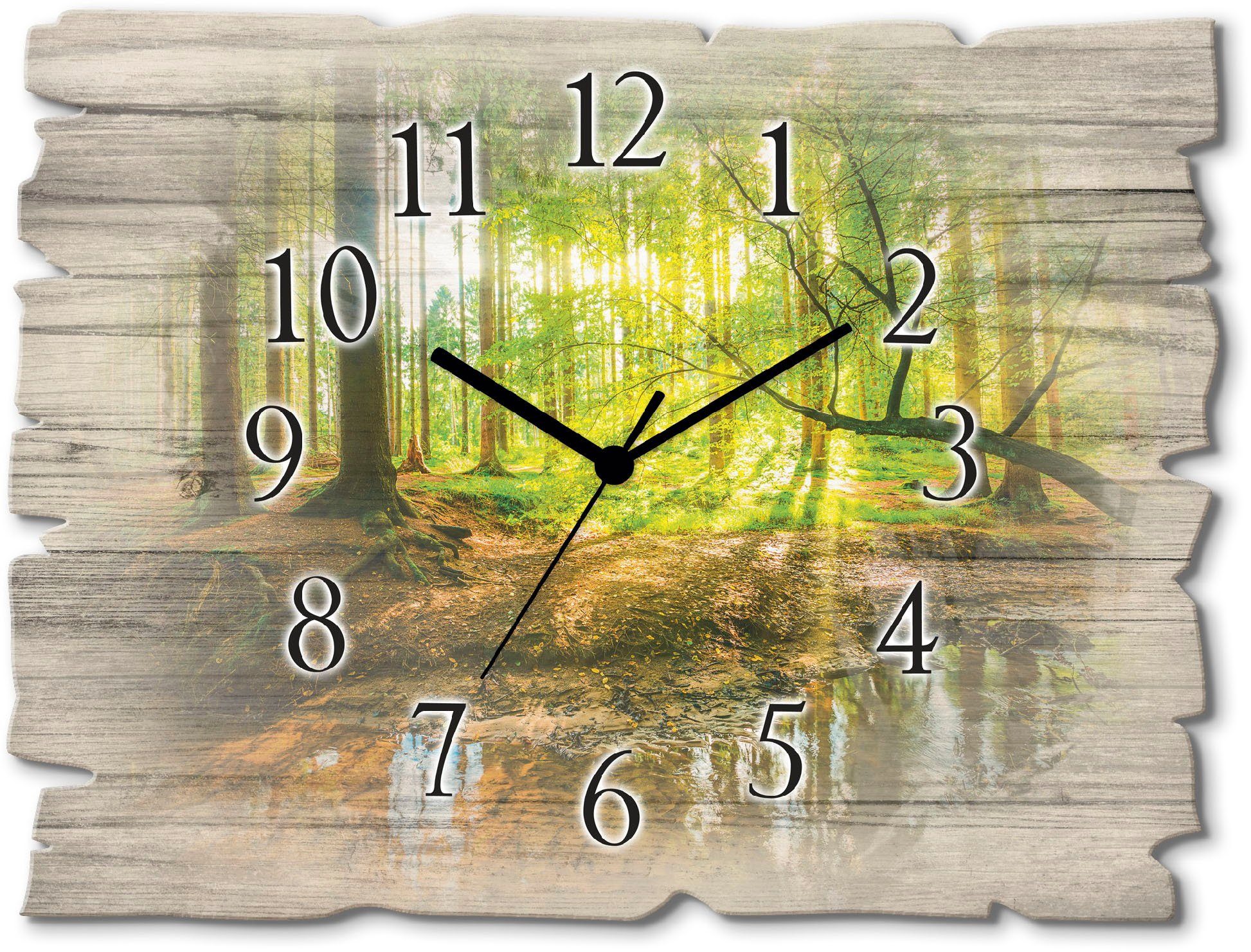 Artland Wanduhr Wald mit Bach (wahlweise günstig online kaufen