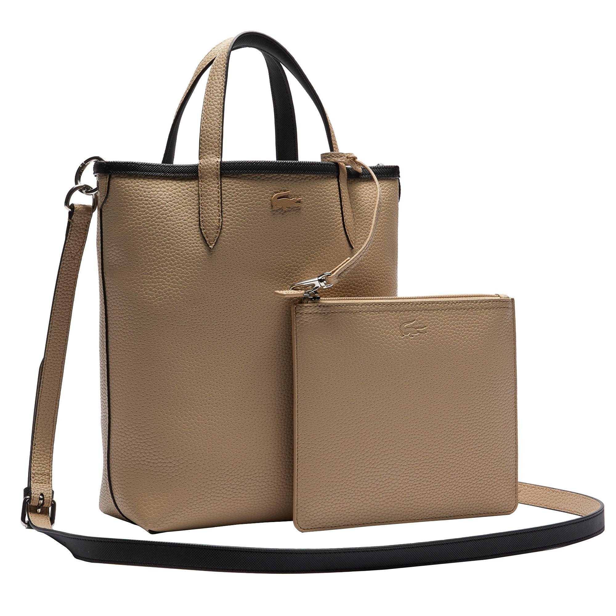 Lacoste Henkeltasche Damen Handtasche Lederimitat Vertical Shopping BAg