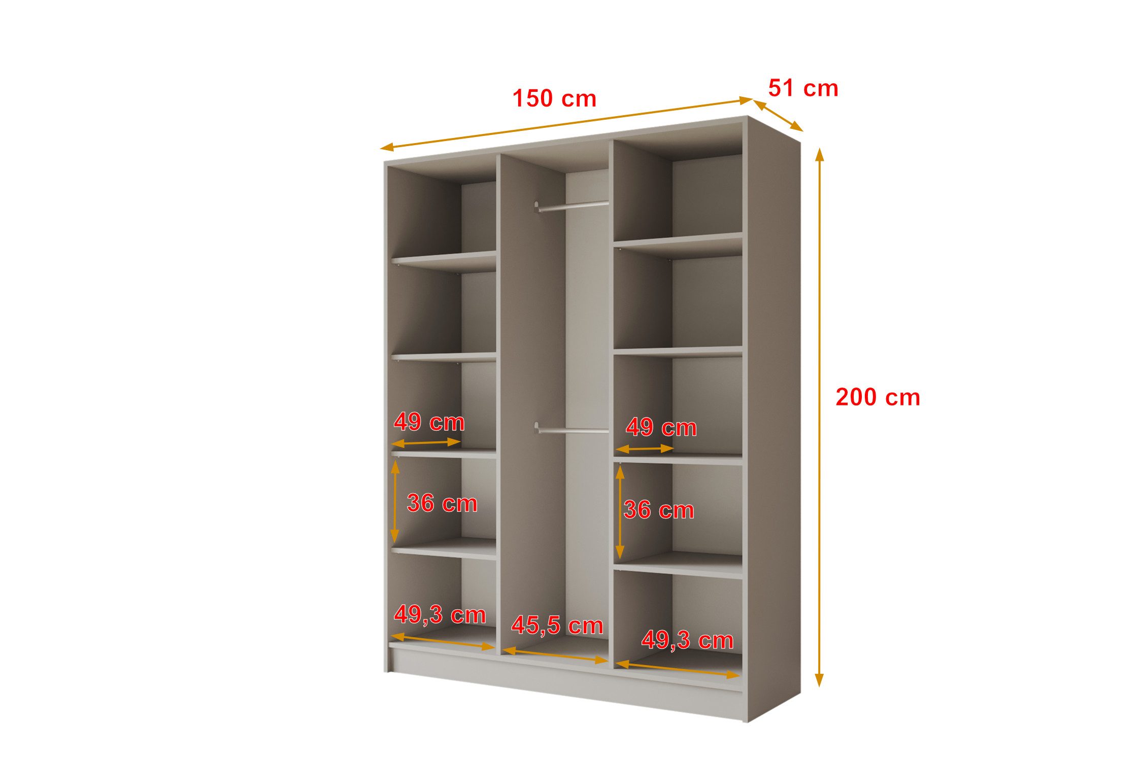 ALTDECOR Drehtürenschrank LESE (Kleiderschrank Garderobenschrank mit viel Stauraum, Moderner Schrank) Vielseitiger Drehtürenschrank mit Spiegeltüren Spiegel Flügeltüren