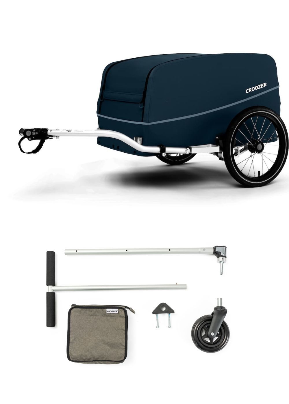 Croozer Fahrradlastenanhänger Cargo Tuure Picknick-Party-Bundle - Farbe: Blueberry Blue, Fahrradanhänger für Lasten & Gepäck bis 45 kg
