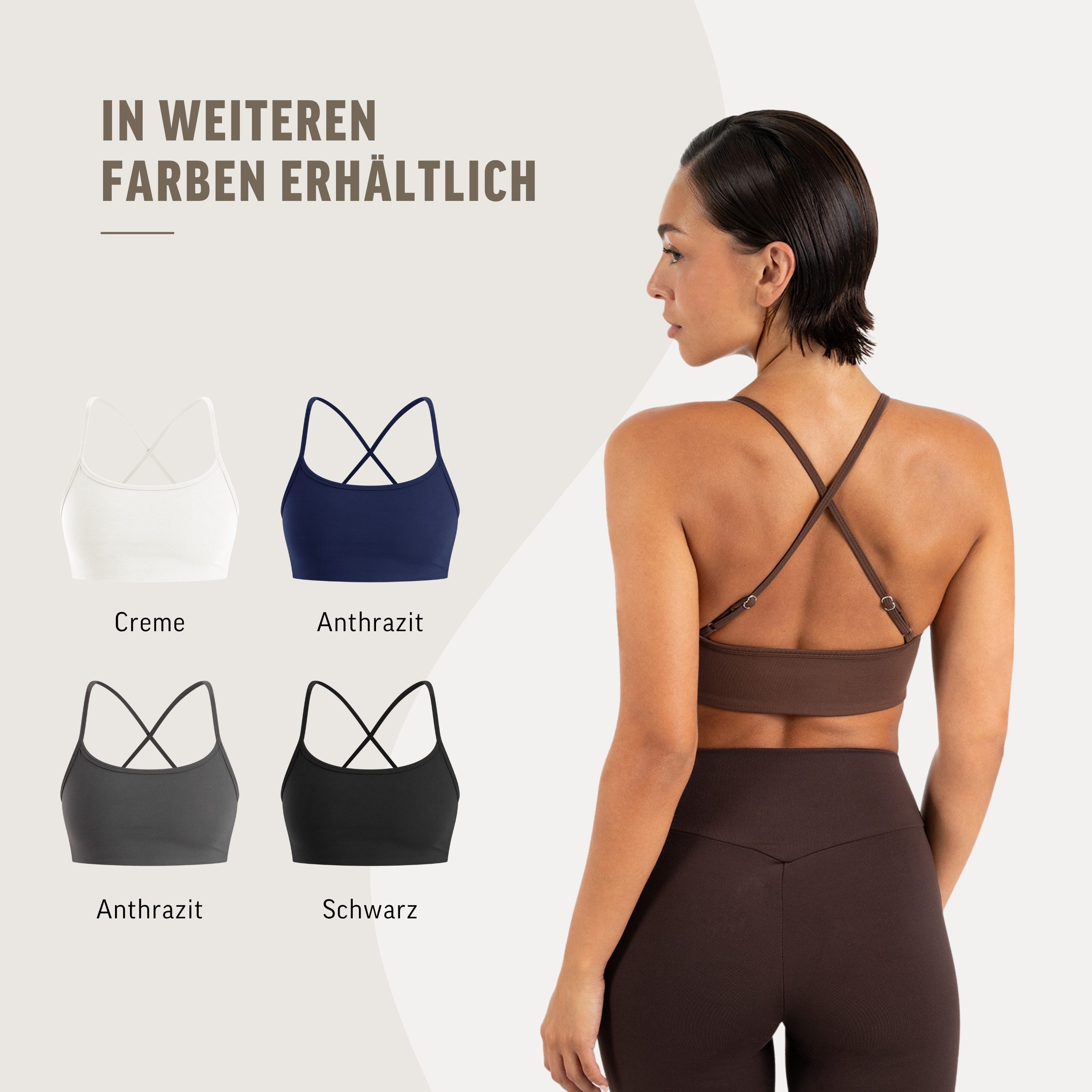 Smilodox Sport-BH Suvi Damen, Bustier, Slim Fit, Fitness Top, Performance Rundhals, Stretch Support, Performance Material, Gym, Yoga – Bild 4 von 5