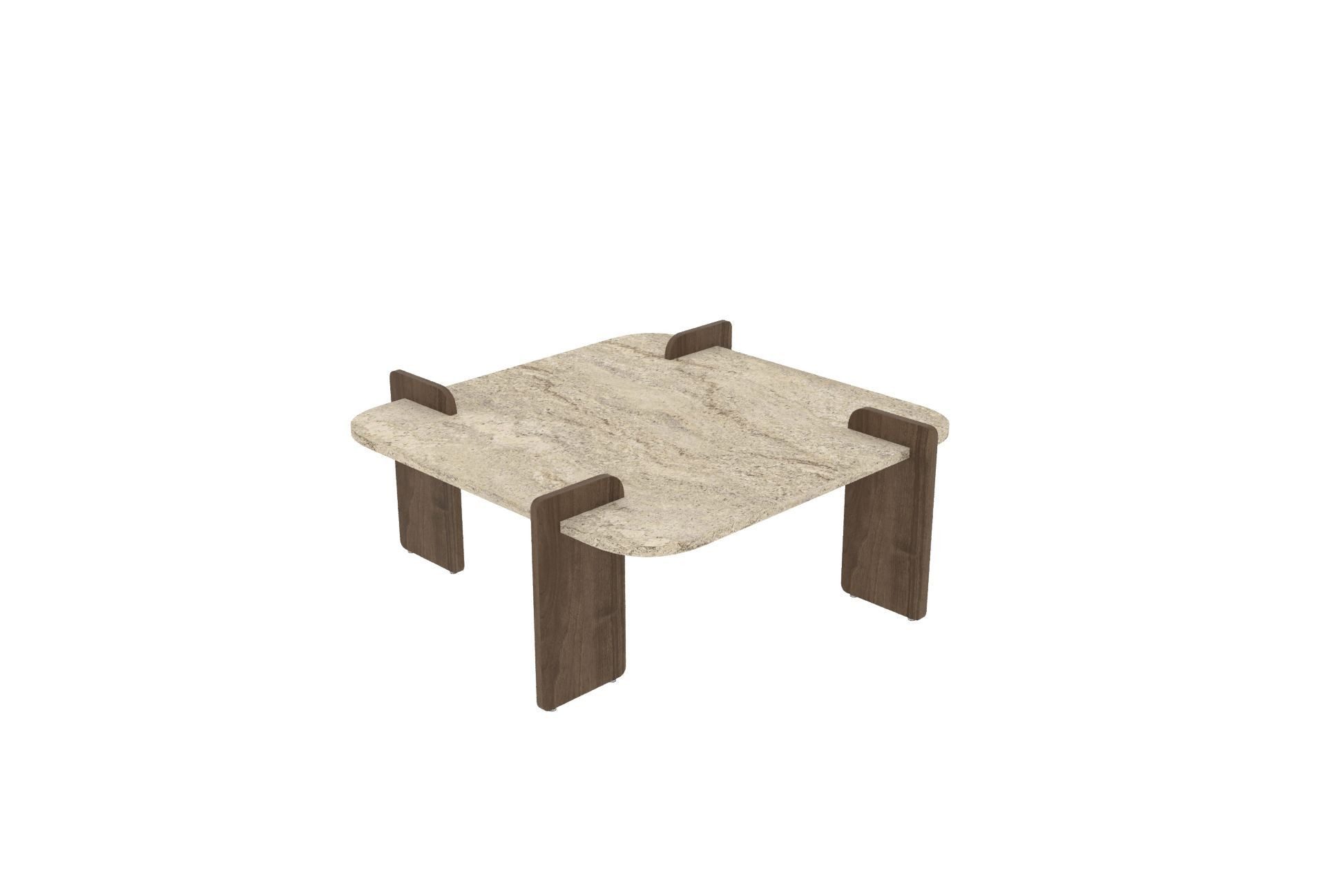 Skye Decor Couchtisch Siam Afrolli (1-St., 1 Tisch), Breite 90 cm, Travertin Walnuss Optik, Geräumige Tischplatte