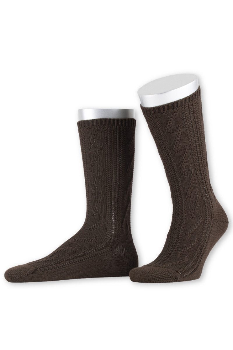 Lusana Trachtensocken Trachtensocken - LN3524 - anthrazit, braun, weiß