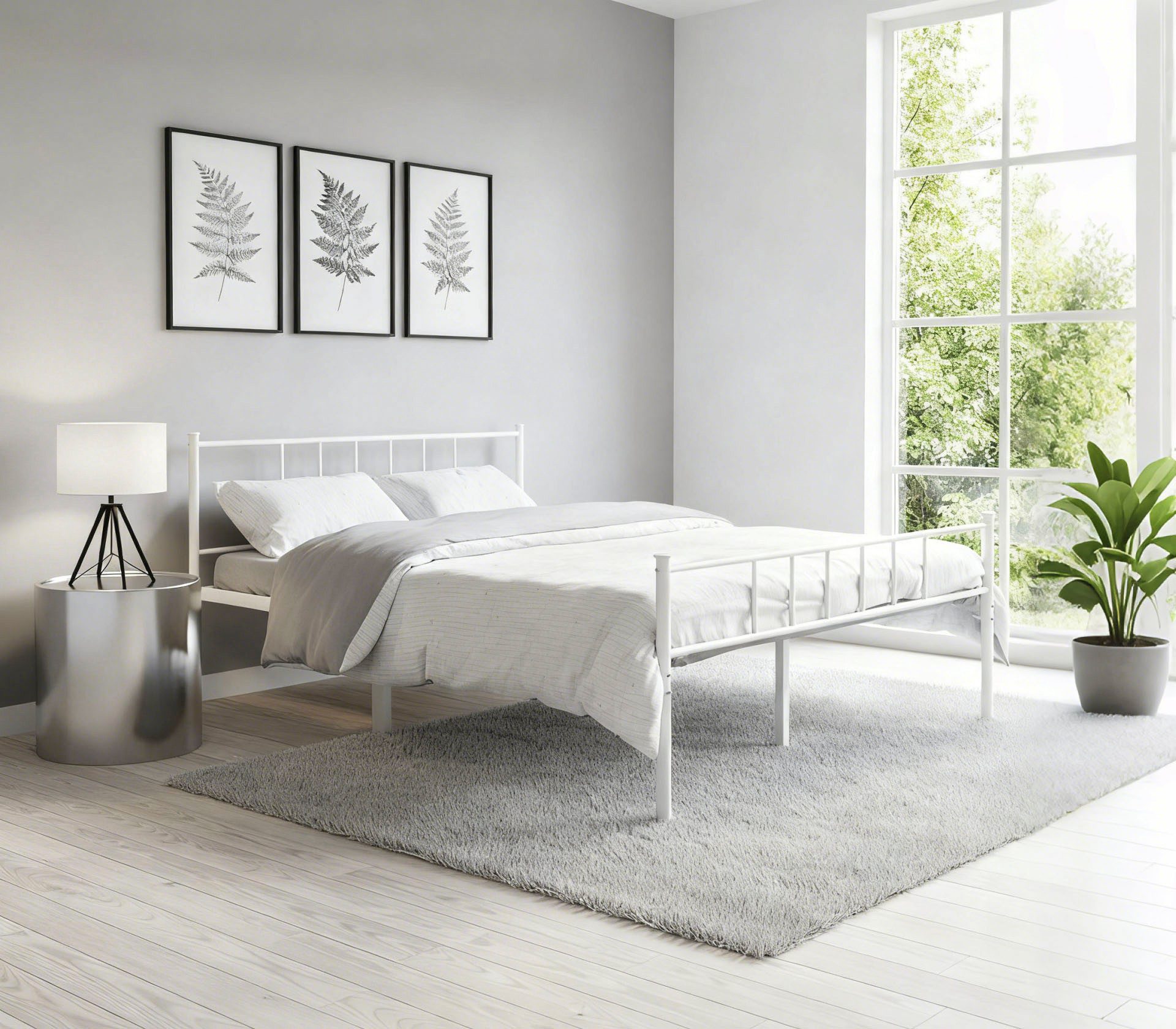 OTTO home Metallbett Amrum Bett Bettgestell Bettrahmen Einzelbett Doppelbett Stahlbett (2m Länge und in 4 Breiten wählbar - 90, 140, 160, 180 cm), Schlafzimmerbett inkl. 26 Lattenroste zum Schutz der Matratze