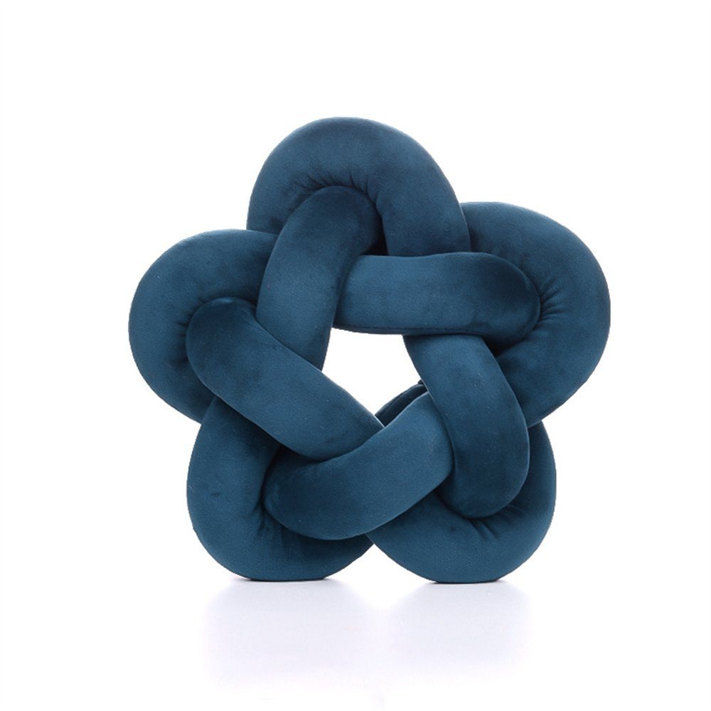 Dekokissen Dekor 32*32cm HAMÖWO Blau Sofa Knot Knotenkissen Kissen Sofakissen Bett Geknotetes