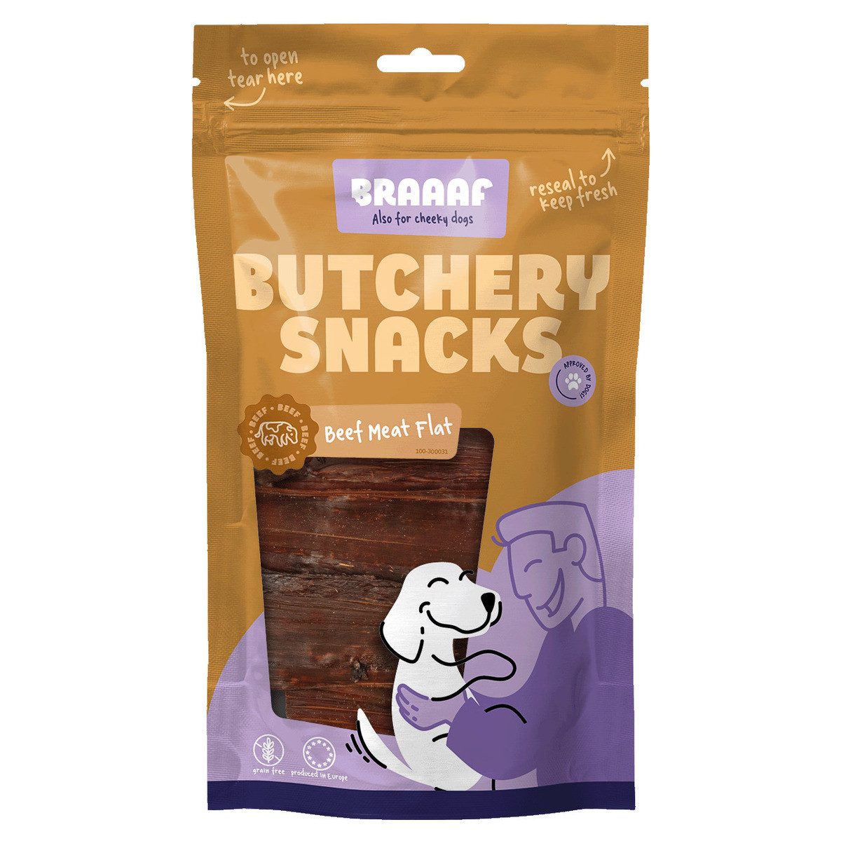 Holland Animal Care Hundesnack Butchery Dörrfleisch flach 125 g, Snack für: Hund