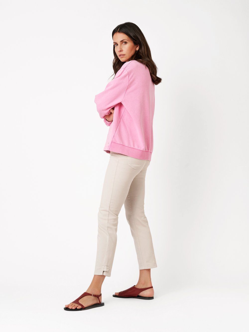 TONI Slim-fit-Jeans Be Loved 7/8 mit kleinen Saum-Schnallen