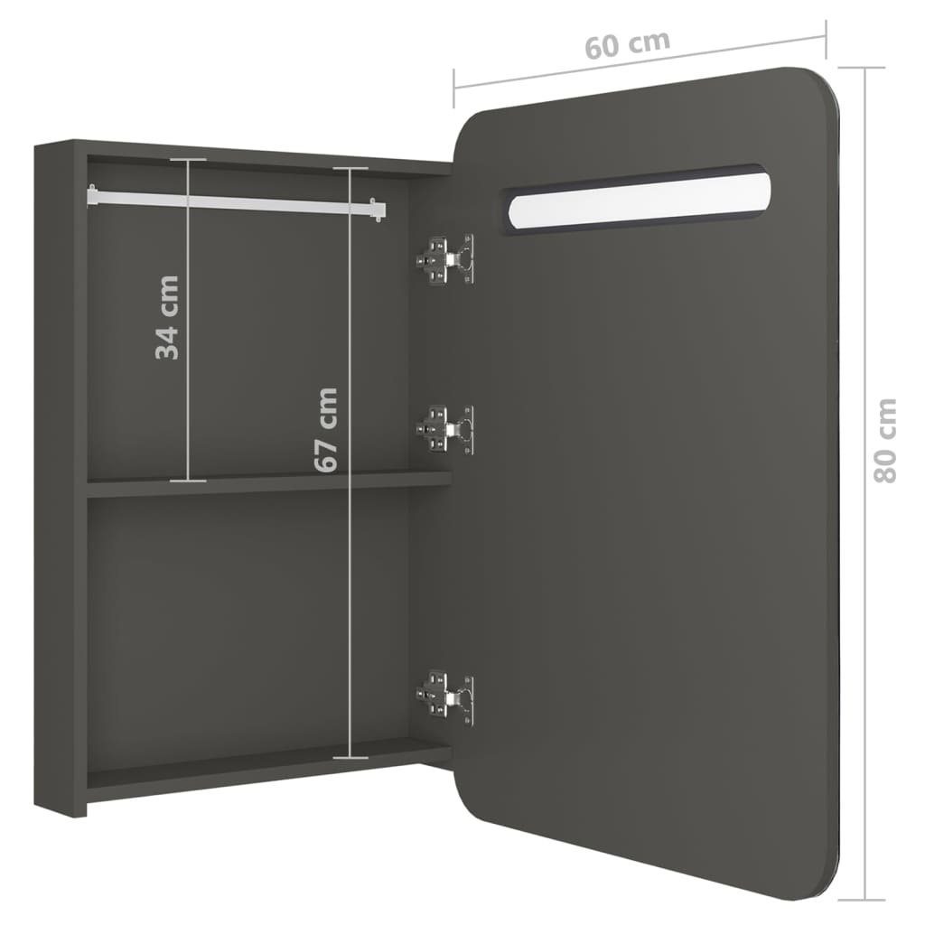 cm Anthrazit vidaXL Badezimmerspiegelschrank LED-Bad-Spiegelschrank (1-St) 60x11x80