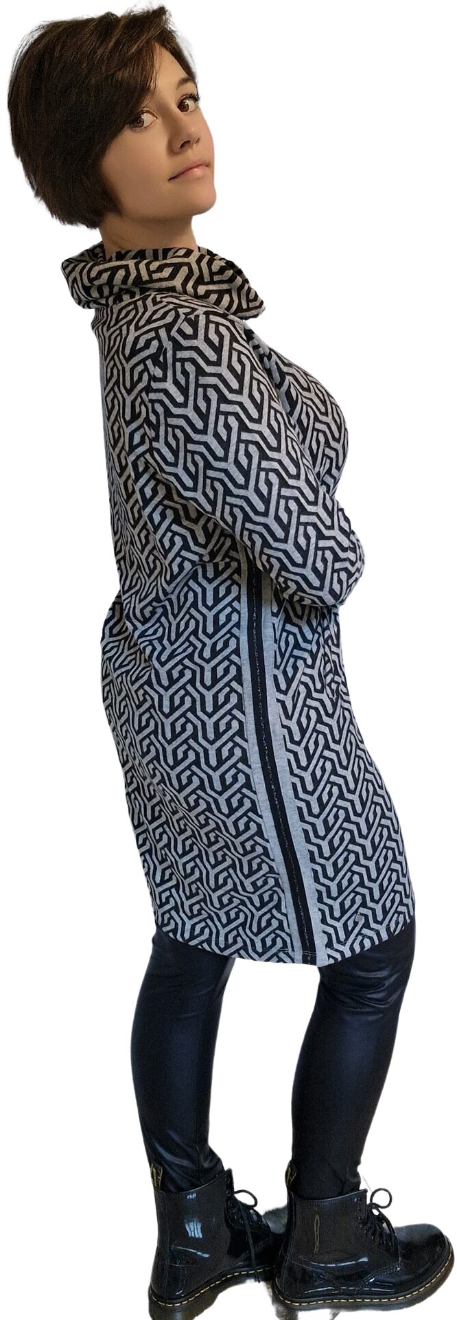 Gio Milano Midikleid G29-5605, Gio Milano Kleid Ornament Jaquard mit Schalk günstig online kaufen