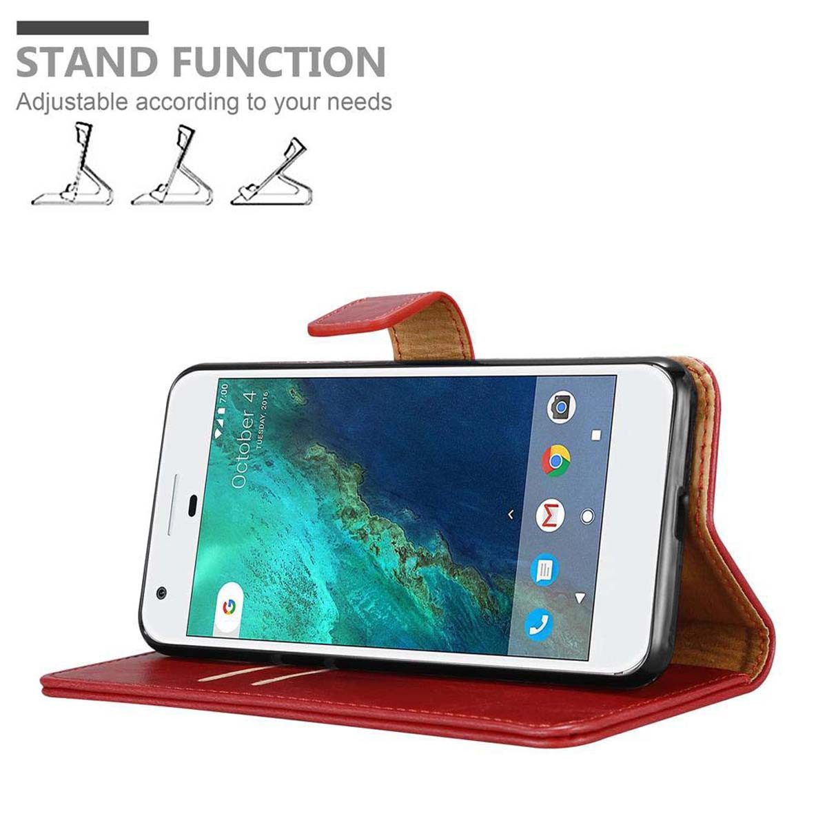 Cadorabo Handyhülle für Google PIXEL Hülle Google PIXEL, Klappbare Handy Schutzhülle - Hülle - mit Standfunktion und Kartenfach