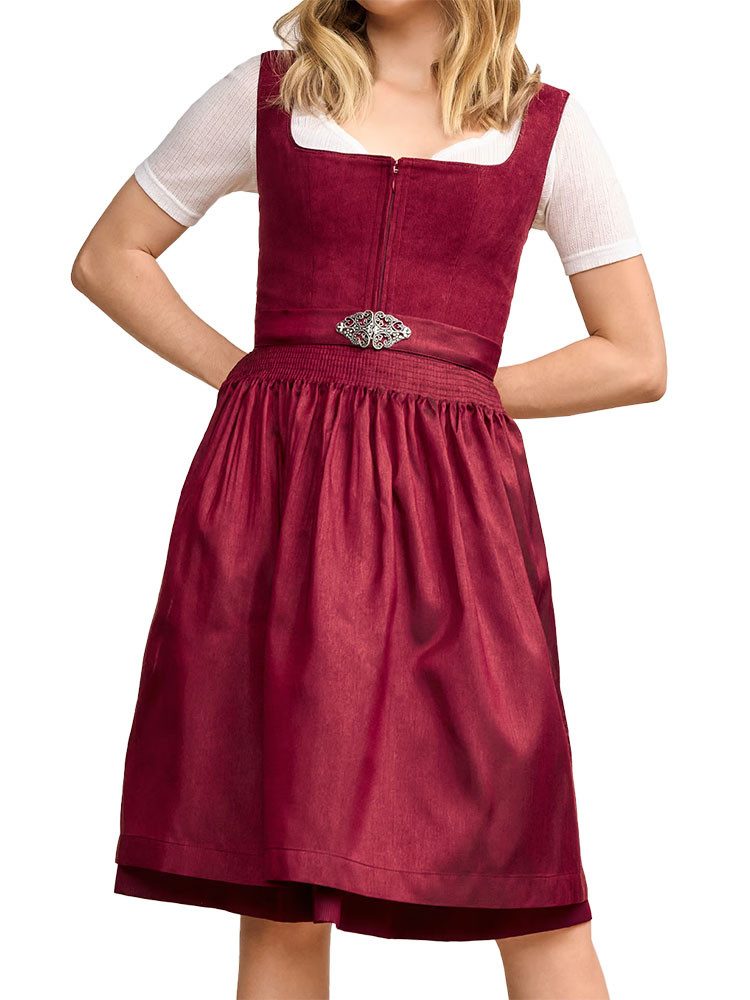 Krüger Madl Dirndl Dirndl Evi 60cm Länge bordeaux