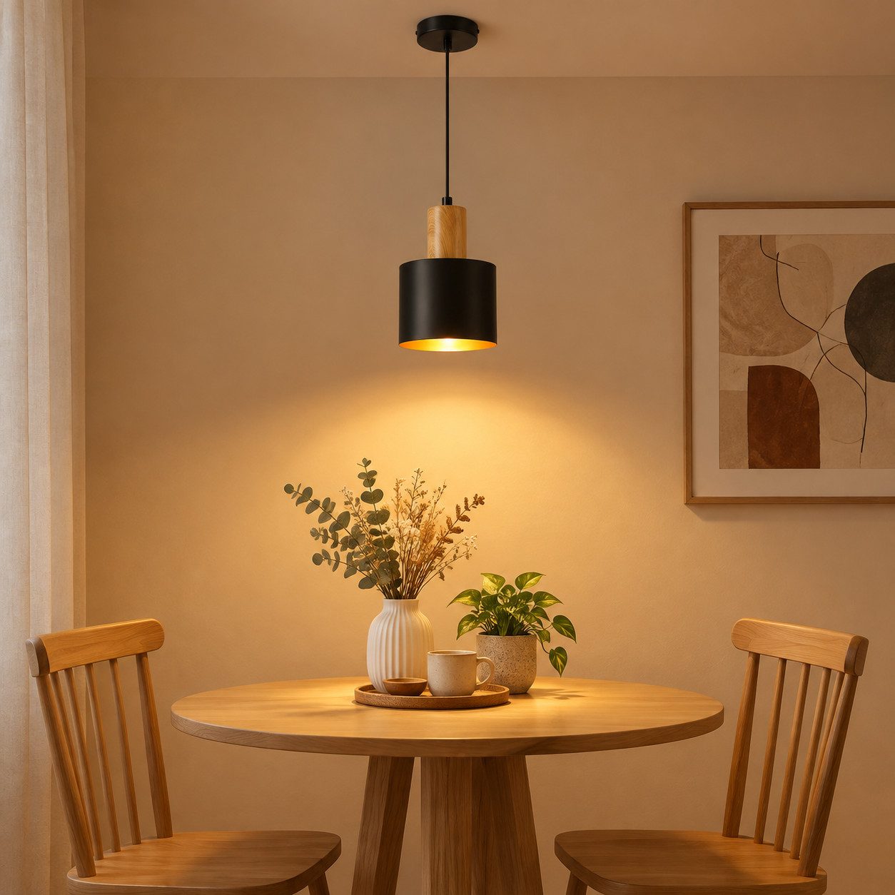 ZMH Pendelleuchte E27, 1/2/3-flammig,höhenverstellbare Hängelampe, ohne Leuchtmittel, Esstischlampe, Esszimmerlampe und Kücheninsel-Lampe