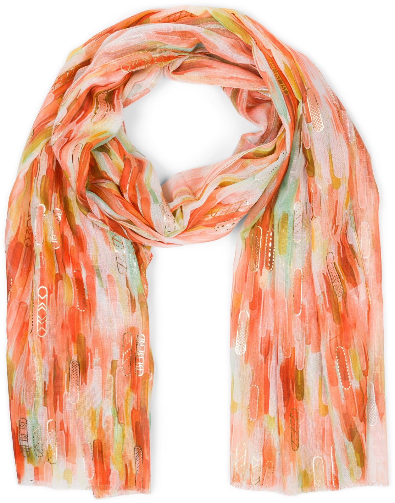 styleBREAKER Modeschal Leichter Schal mit Streifen Farbverlauf Metallic, (1-St)