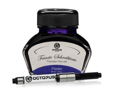 OCTOPUS Fluids Schreibtinte Flieder 30 ml mit Konverter Tintenglas