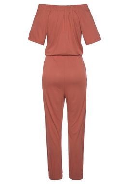 LASCANA Overall im Carmenstyle, sommerlicher Jumpsuit mit Taschen, schulterferfrei