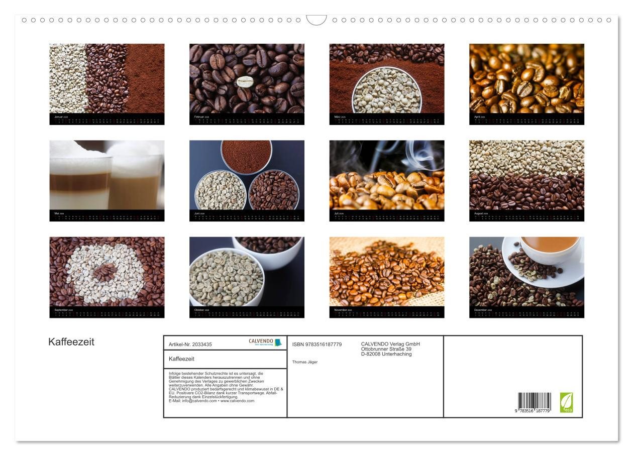 Thumbnail - CALVENDO Wandkalender Kaffeezeit (Wandkalender 2026 DIN A2 quer), CALVENDO Monatskalender