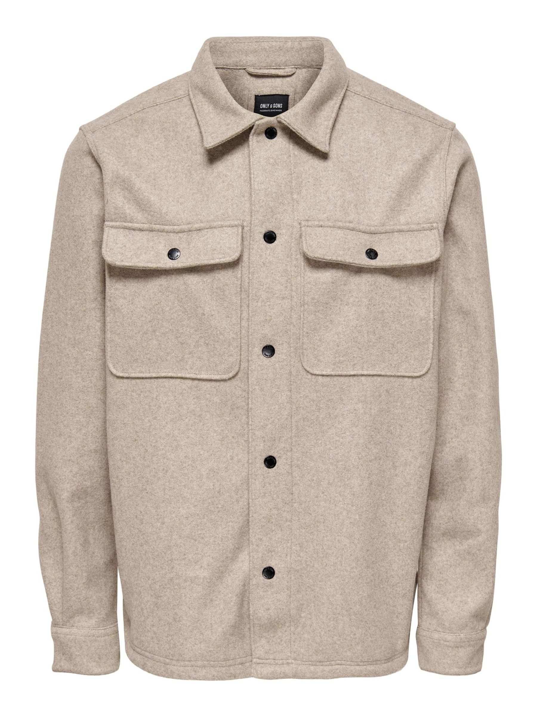 Langarmhemd Lockere Workwear Shacket ONSASH für Herren