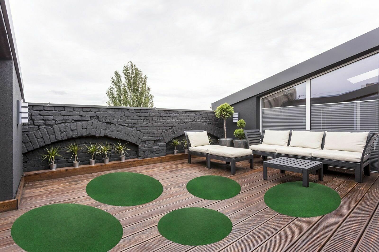misento Outdoorteppich Poolteppich, rund, Höhe: 4 mm, mit Noppen zur Draina günstig online kaufen