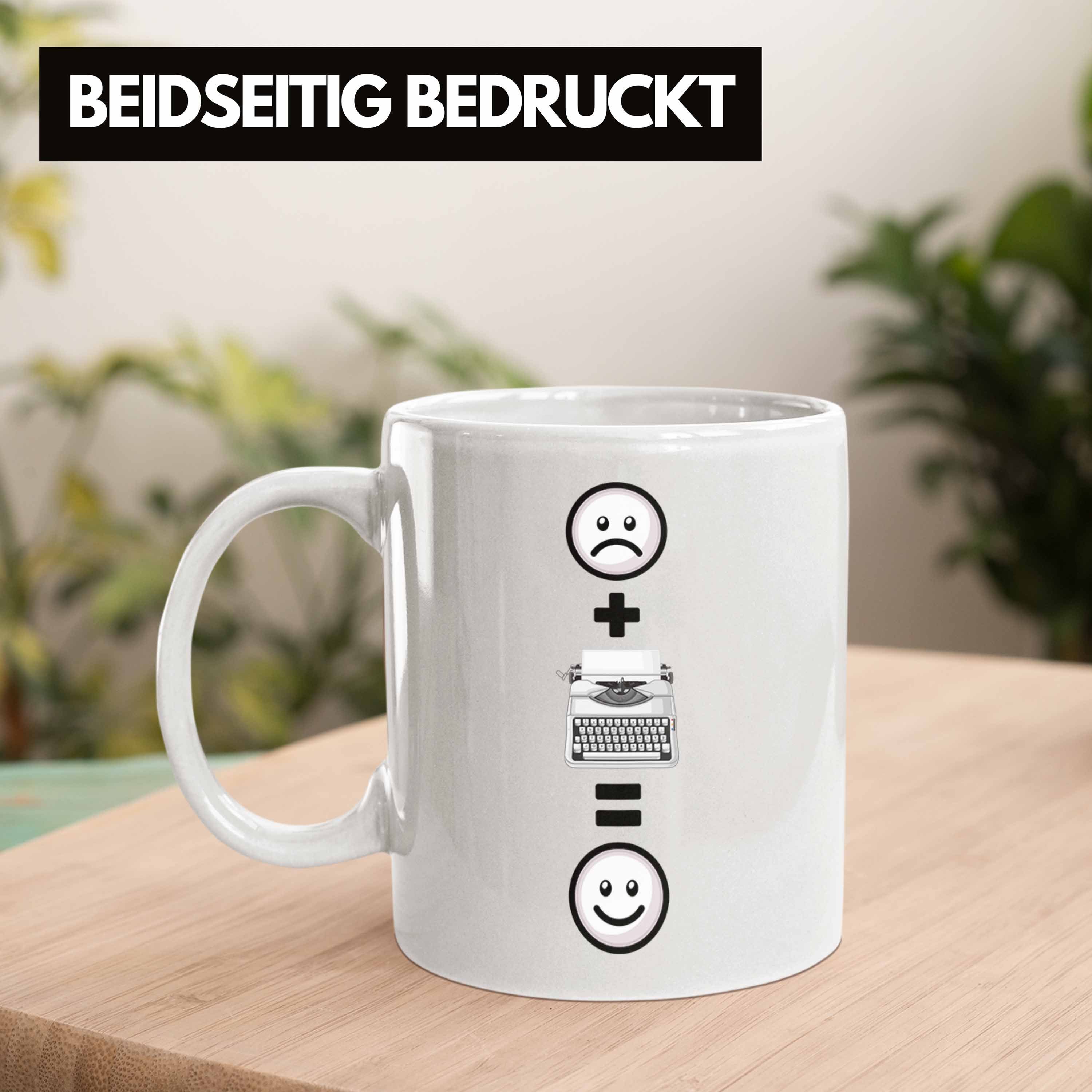 Tasse Nostalgi Schreibmaschinen Tasse retro Trendation Weiss Schreibmaschine für Geschenkidee