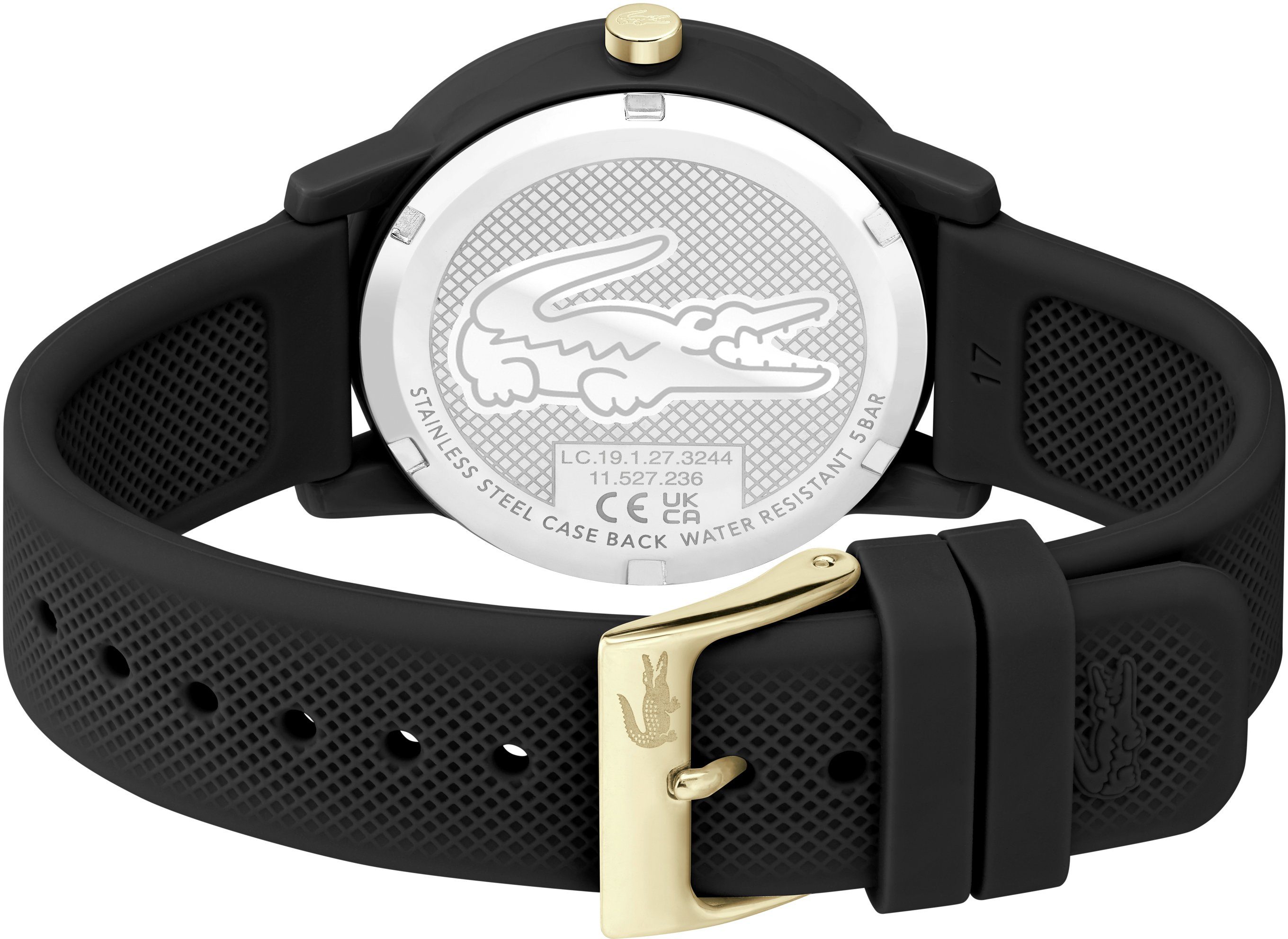 Lacoste Quarzuhr LACOSTE 12.12 LADIES 2001212, Armbanduhr, Damenuhr, Mineralglas, analog, Silikonarmband