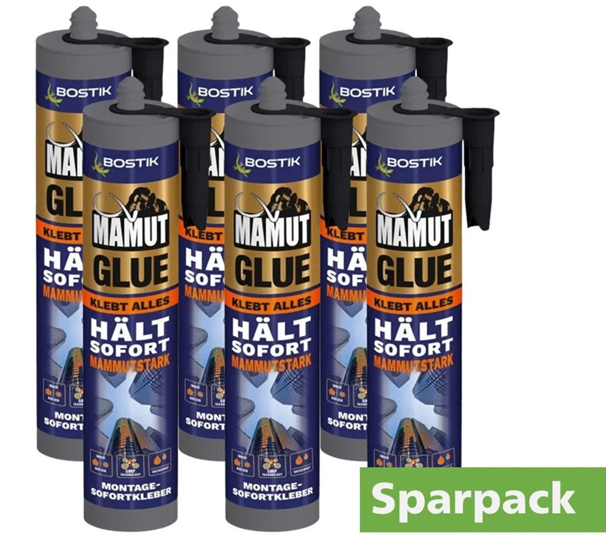 BOSTIK Montagekleber Bostik Montagekleber Mamut Glue Sparpack 6 x 450 g