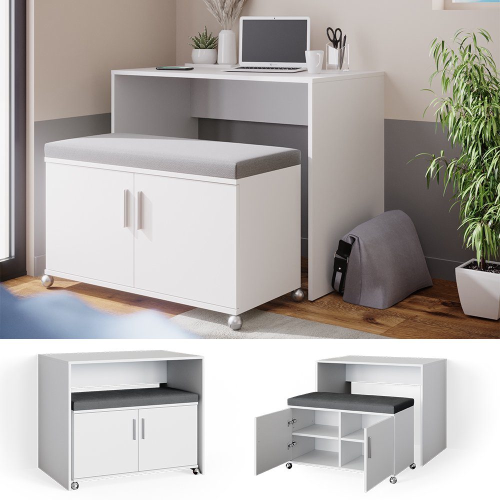 Vicco Laptoptisch Flona, Weiß/Anthrazit, 93.2 cm günstig online kaufen