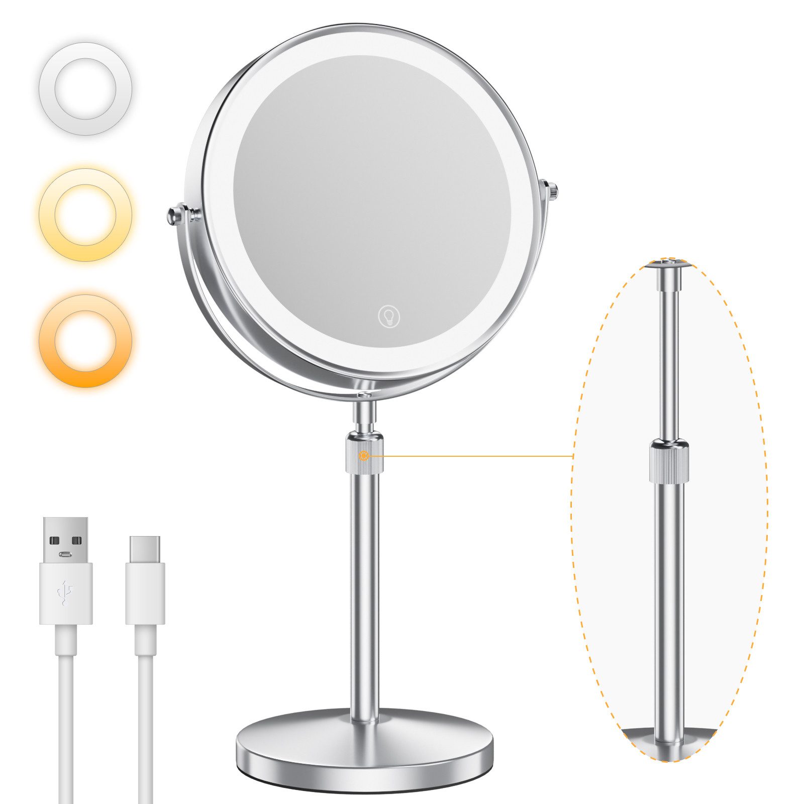 skelo Kosmetikspiegel Schminkspiegel mit Beleuchtung, 10-fach Vergrößerung, günstig online kaufen