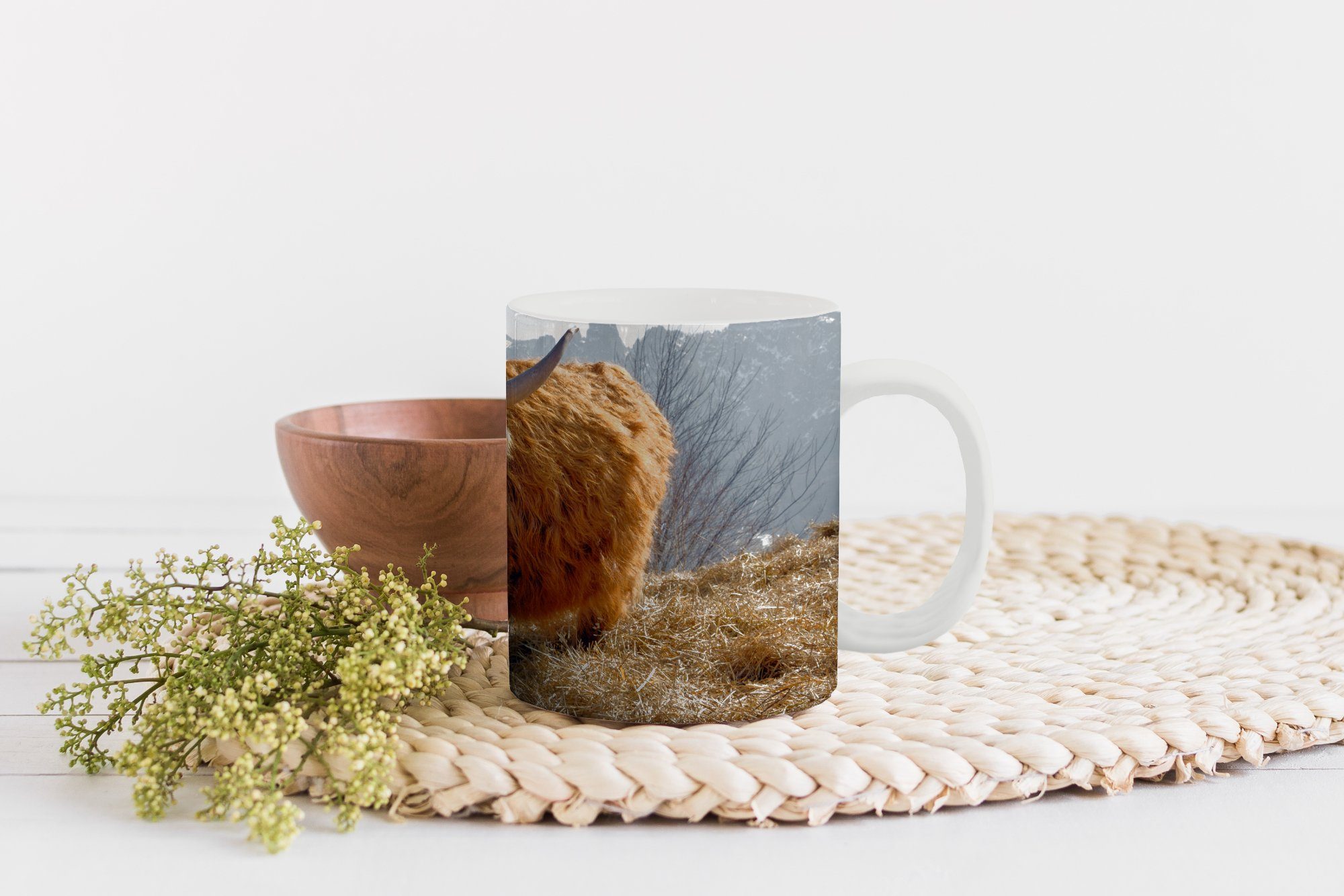 - Teetasse, Keramik, MuchoWow Schnee, Berg - Geschenk Highlander Kaffeetassen, Schottischer Teetasse, Becher, Tasse