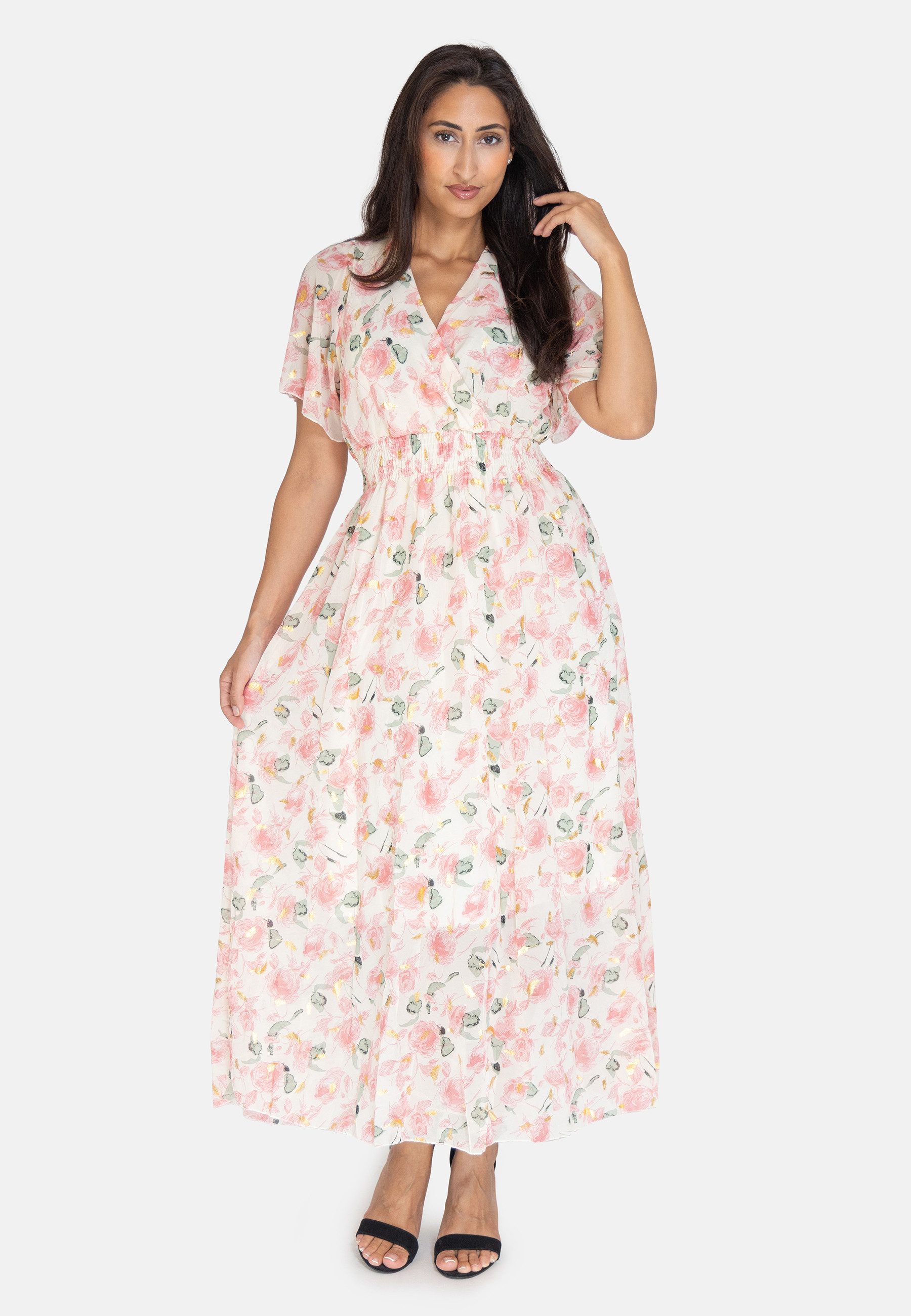 Elara Sommerkleid Elara Damen Sommerblumenkleid (1-tlg) günstig online kaufen