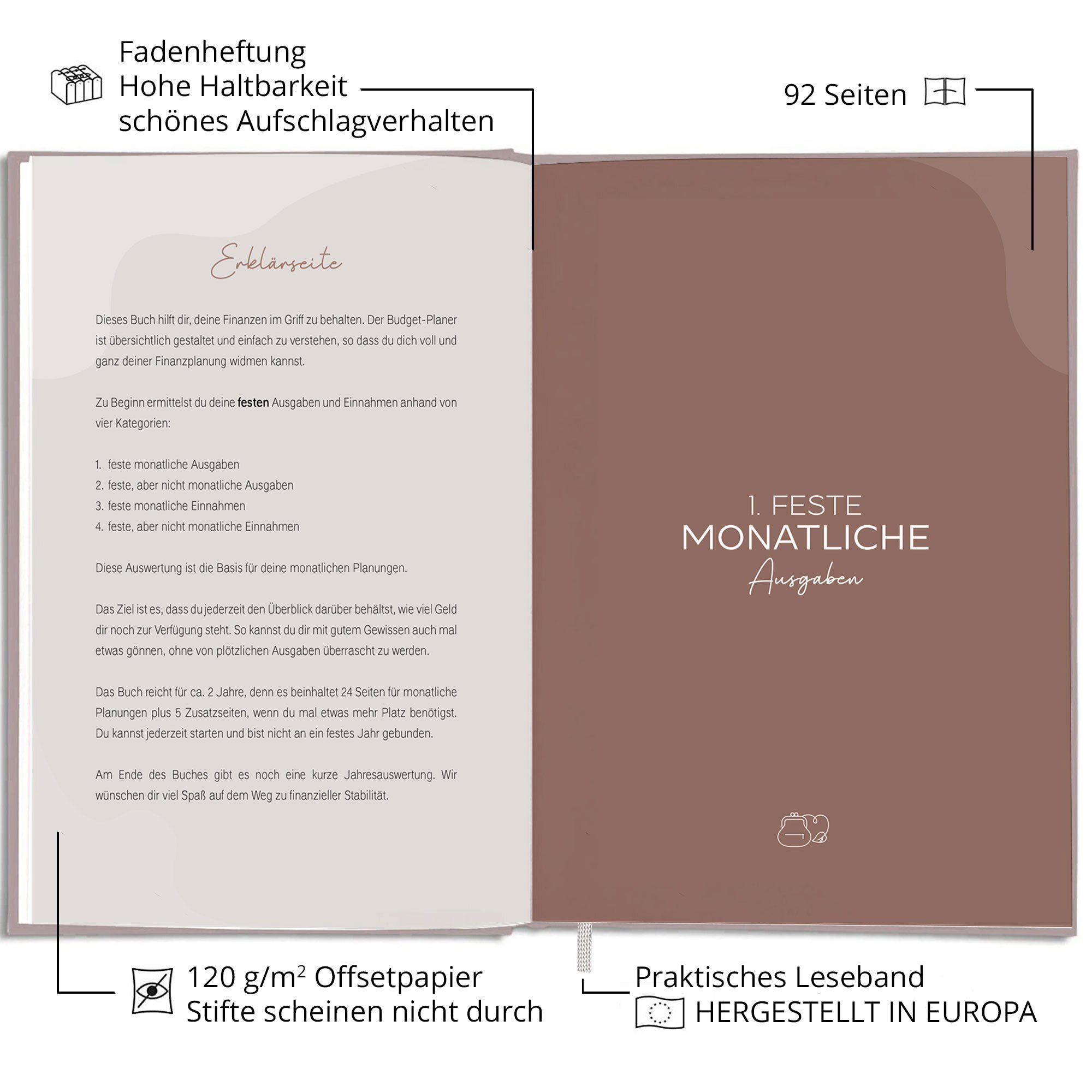 LEAF & GOLD Jahresplaner Budget Planner für deine Finanzen