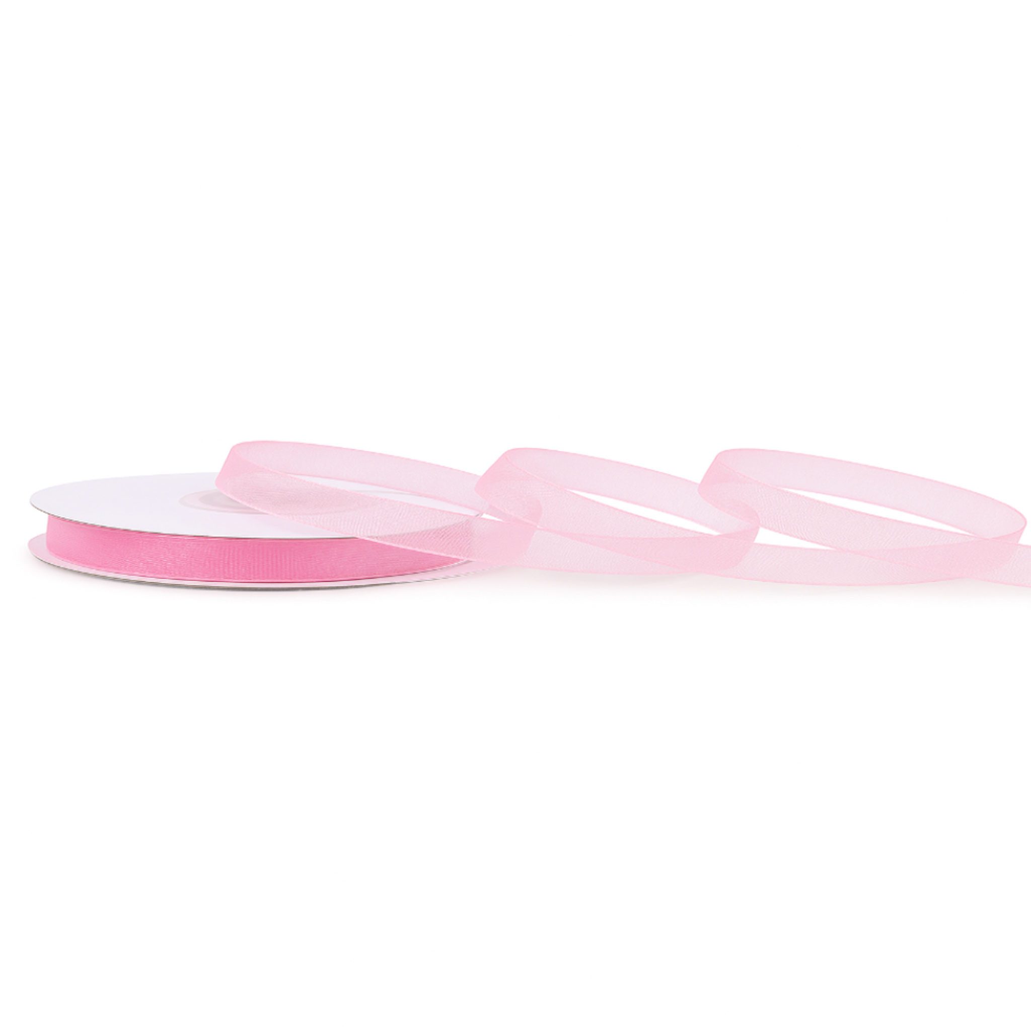 Creativery Organzaband, Organzaband 6mm x 25m Rolle Rosa