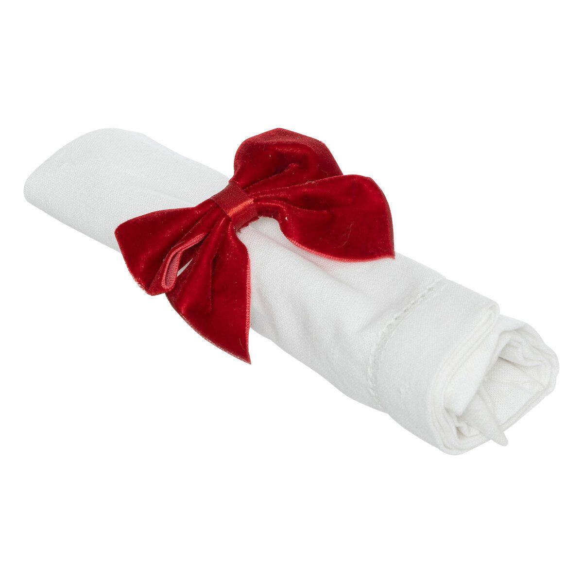 Atmosphera Créateur d'intérieur Serviettenring Serviettenring, rote Schleife, Ø 5 cm, Polyester