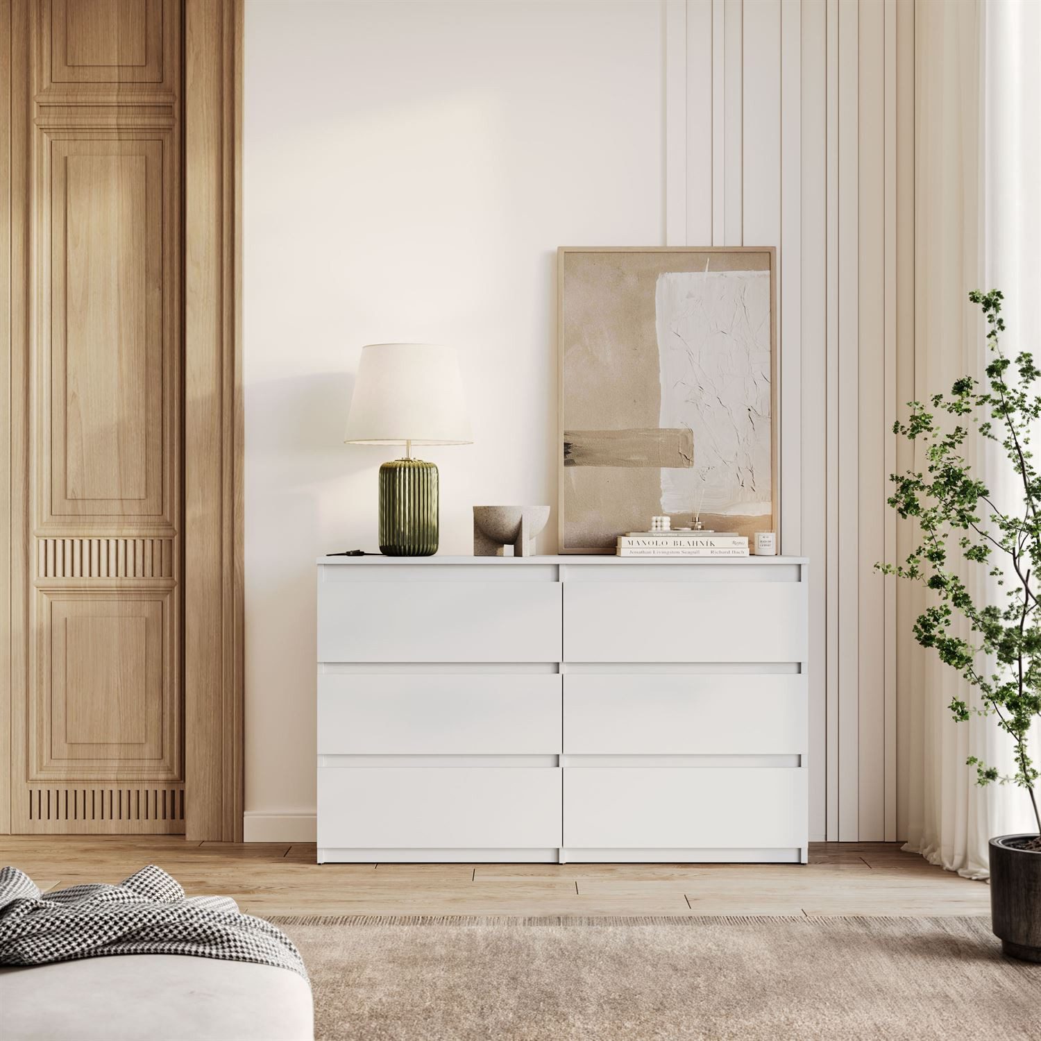 Lookway Kommode HANA M6– elegante Kommode mit geräumigen Schubladen, Breite: 120 cm und 140 cm