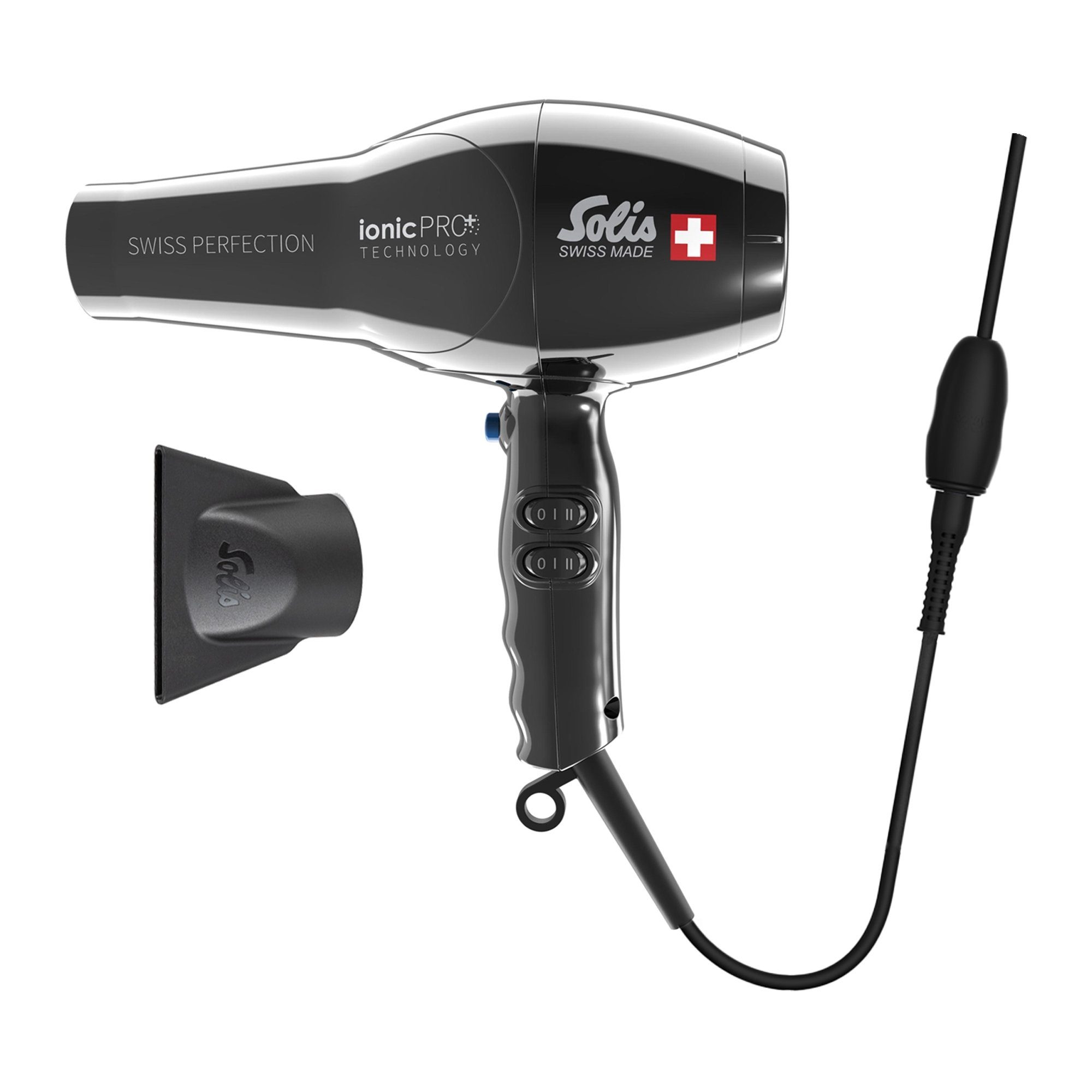 SOLIS OF SWITZERLAND Haartrockner Swiss Perfection 360°, Typ, 2300 W, Kaltstufe IonicPRO 50% mehr Luftdruck Styling Düse
