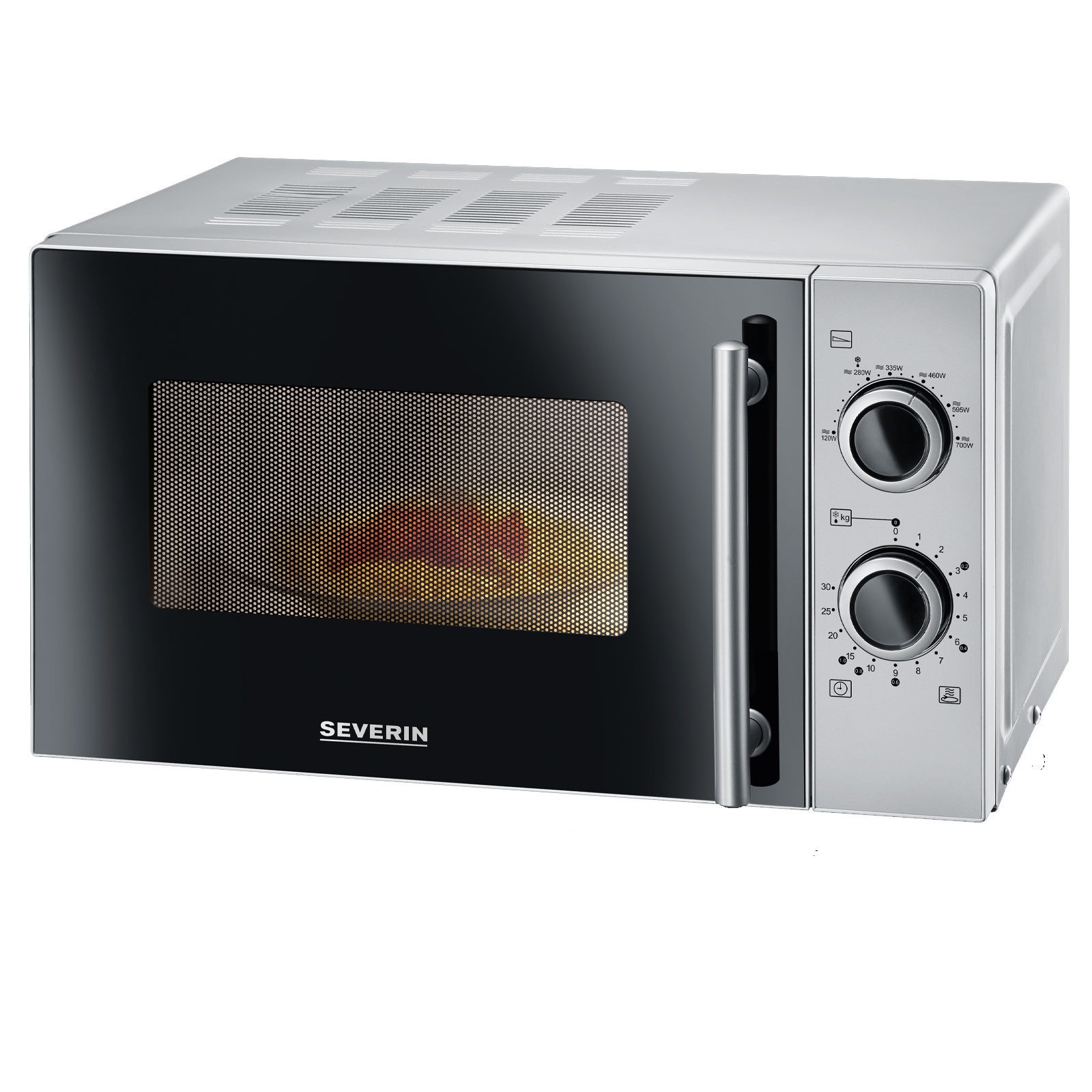 Severin Mikrowelle MW 9299, 30 Minuten Timer mit Signalton, Garraum lackiert, 20 L Garraum