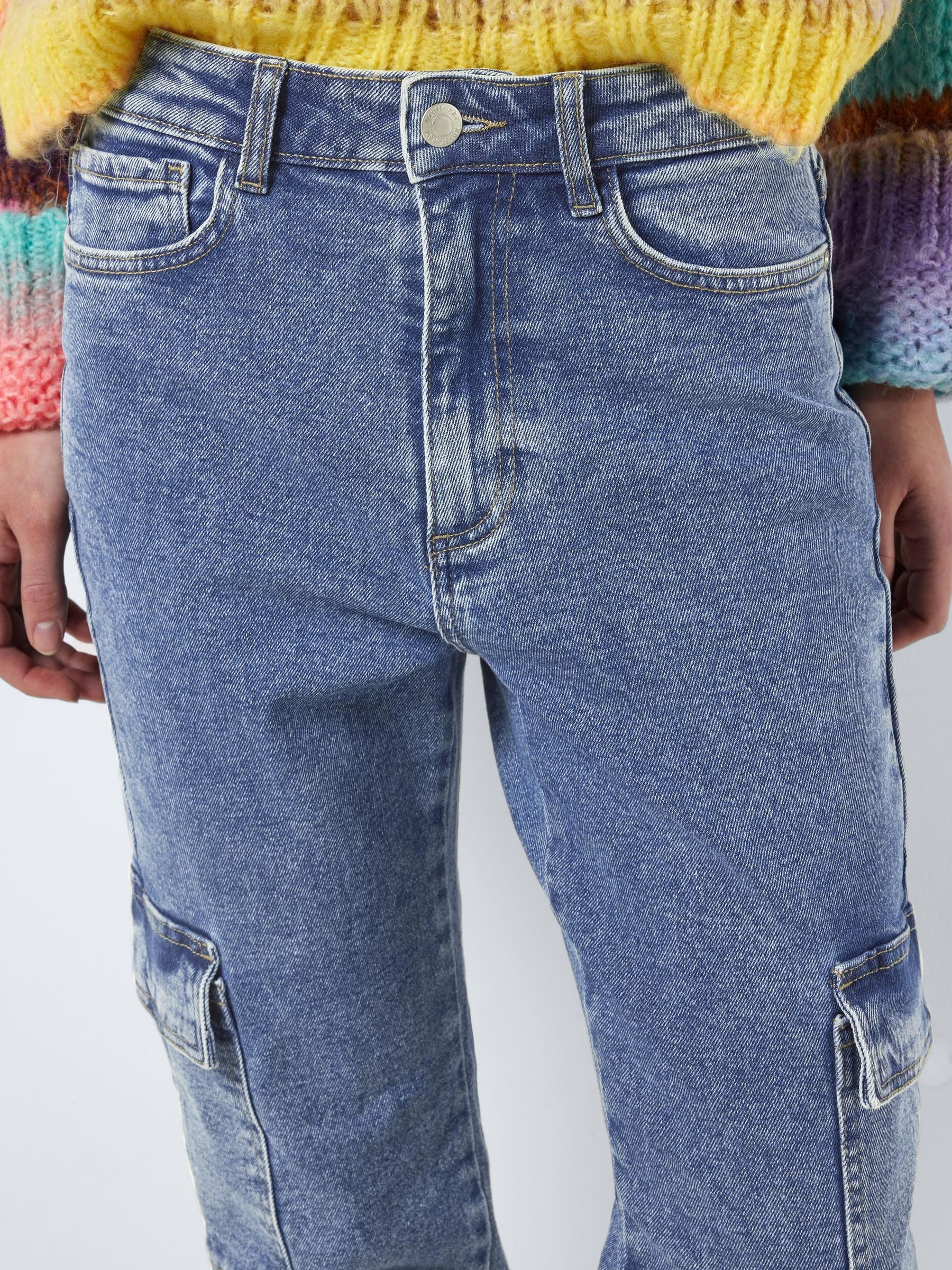 Noisy may Slim-fit-Jeans Cargo Jeans Regular Denim NMMONI NMMONI HW CARGO