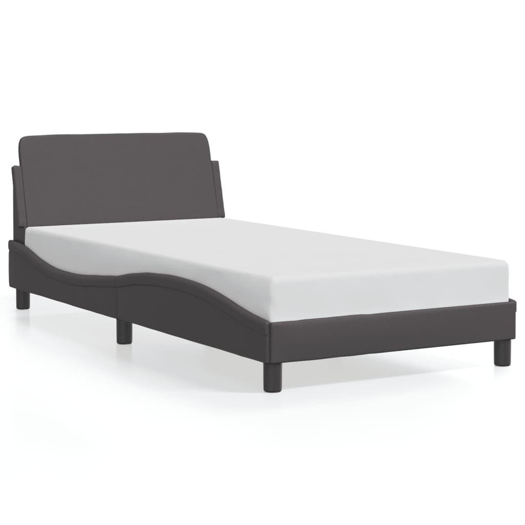vidaXL Bett Bettgestell mit Kopfteil Grau günstig online kaufen